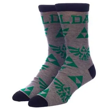 Bioworld Men's Legend of Zelda 5-Pack Crew Socks - Green
