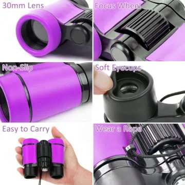 Scotamalone Kids Binoculars Shock Proof Toy Binoculars Set for Age 3-12 Years Old Boys Girls Bird Wa...