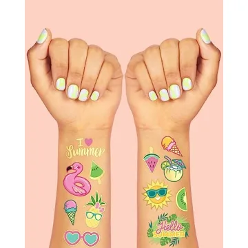 Vibrant Summer Temporary Tattoos - Perfect for Parties!