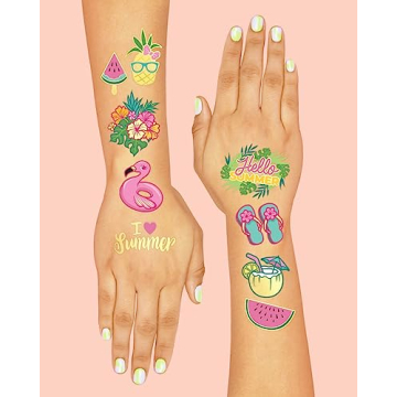 Vibrant Summer Temporary Tattoos - Perfect for Parties!