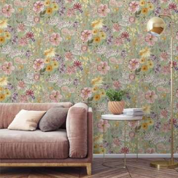 Grandeco Wildflowers Wallpaper Sage A61601