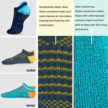 Hylaea Non-Slip Gripper Socks for Yoga Pilates Home Use