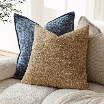 Foindtower Decorative Boucle Pillow Cover 22x22 for Home