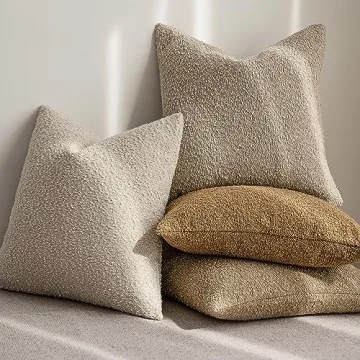 Foindtower Decorative Boucle Pillow Cover 22x22 for Home