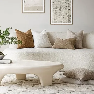 Foindtower Decorative Boucle Pillow Cover 22x22 for Home