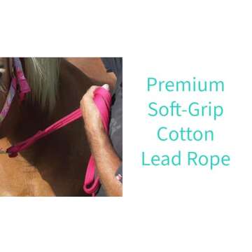 Tahoe Tack Patterned Nylon Mini Horse Halters with Padded Noseband and Matching 7’ Soft Grip Lead Rope - 6 Month Warranty