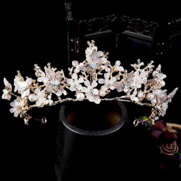 Kisshine Wedding Butterfly Crown Elegant Party Tiara