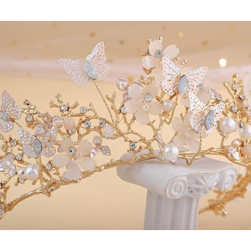 Kisshine Wedding Butterfly Crown Elegant Party Tiara