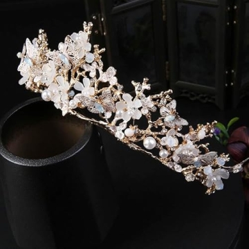 Kisshine Wedding Butterfly Crown Elegant Party Tiara