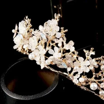 Kisshine Wedding Butterfly Crown Elegant Party Tiara