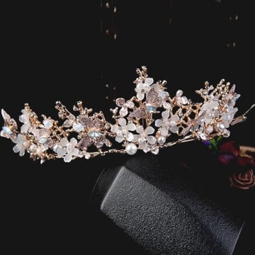 Kisshine Wedding Butterfly Crown Elegant Party Tiara