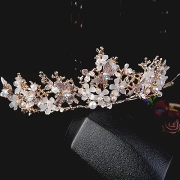 Kisshine Wedding Butterfly Crown Elegant Party Tiara