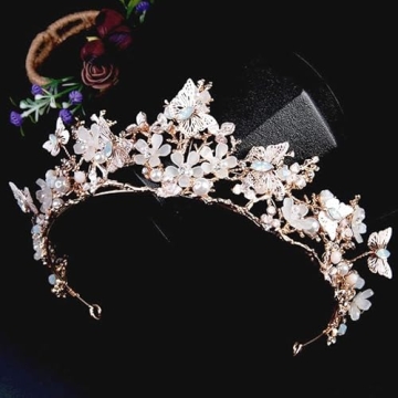 Kisshine Wedding Butterfly Crown Elegant Party Tiara