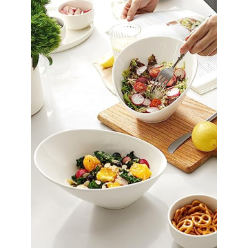 DOWAN Slanted Salad Bowls - Elegant & Versatile Dining Set