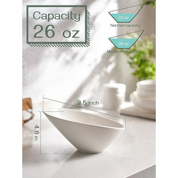 DOWAN Slanted Salad Bowls - Elegant & Versatile Dining Set