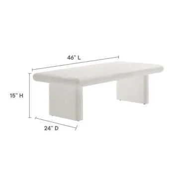 Modway EEI-6578-WHI Relic Concrete Textured Coffee Table, White