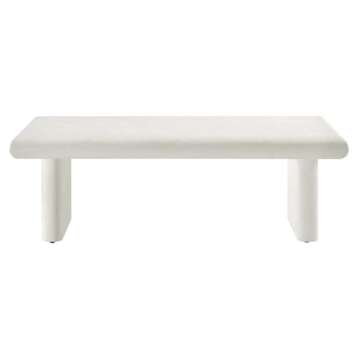 Modway EEI-6578-WHI Relic Concrete Textured Coffee Table, White