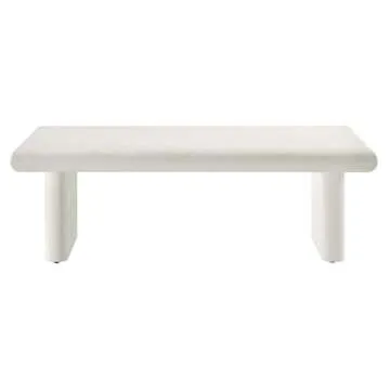 Modway EEI-6578-WHI Relic Concrete Textured Coffee Table, White