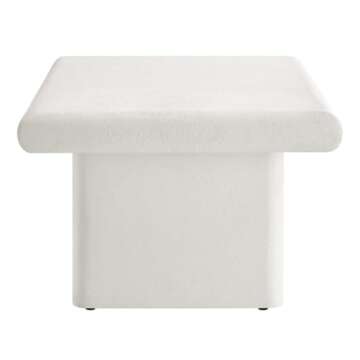 Modway EEI-6578-WHI Relic Concrete Textured Coffee Table, White