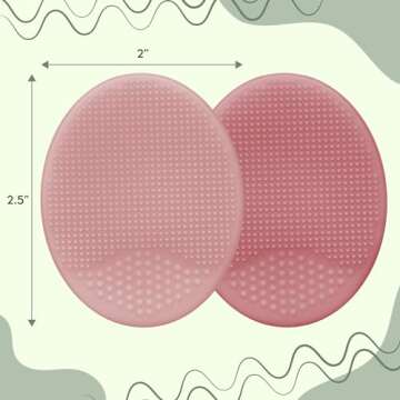 S&T INC. Exfoliating and Massaging Cradle Cap Bath Brushes for Baby, Silicone - 2 Inch x 2.5 Inch, Pink, 2 Pack