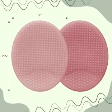 S&T INC. Exfoliating and Massaging Cradle Cap Bath Brushes for Baby, Silicone - 2 Inch x 2.5 Inch, Pink, 2 Pack