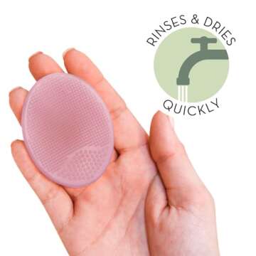 S&T INC. Exfoliating and Massaging Cradle Cap Bath Brushes for Baby, Silicone - 2 Inch x 2.5 Inch, Pink, 2 Pack