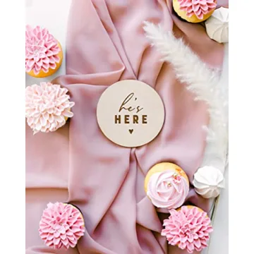 He’s Here Wooden Baby Announcement Plaque for Photos