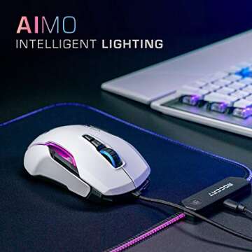 ROCCAT Kone AIMO Gaming Mouse - Ergonomic, RGB, 16000 DPI