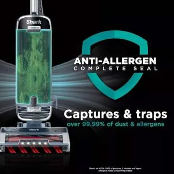 SHARK UV2500 Upright Vacuum, Vertex with DuoClean PowerFins, HairPro, Powered Lift-Away, Self-Cleaning Brushroll, & Odor Neutralizer Technology, Blue (Renewed)