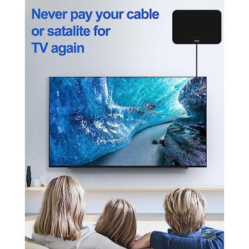 Indoor Digital Amplified HDTV Antenna with Long Coax Cable