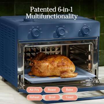 Our Place Large Wonder Oven | 6-In-1 Toxin-Free Air Fryer & Toaster with Steam Infusion | Family-Sized 32QT, 1700W Countertop Design | Includes Bake Tray, Fryer Basket, Large Racks | Blue Salt
