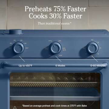 Our Place Large Wonder Oven | 6-In-1 Toxin-Free Air Fryer & Toaster with Steam Infusion | Family-Sized 32QT, 1700W Countertop Design | Includes Bake Tray, Fryer Basket, Large Racks | Blue Salt