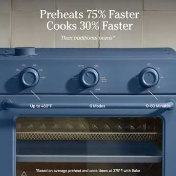 Our Place Large Wonder Oven | 6-In-1 Toxin-Free Air Fryer & Toaster with Steam Infusion | Family-Sized 32QT, 1700W Countertop Design | Includes Bake Tray, Fryer Basket, Large Racks | Blue Salt