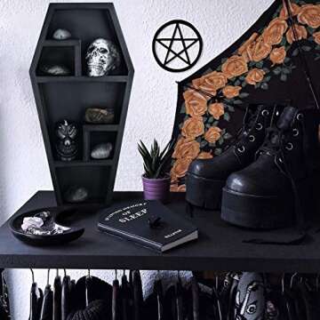 Coffin Shelf - Large - Gothic Home Decor for Display or Storage - 20X10X4 Inches - Hardwares and Got...