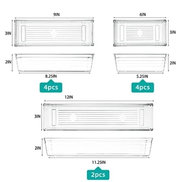 Acrylic Drawer Organizers Set of 10 for Any Space