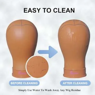 NouveauGenra Wig Head Mannequin with Marking Lines,Compatible with Wig Stand, Sturdy for 10 Years,Easy for Wig Making,Human Head Shape,21 Inch Brown.