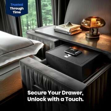 Viking Security Safe VS-14BL Heavy Duty Top Opening Drawer Biometric Fingerprint LCD Keypad Safe