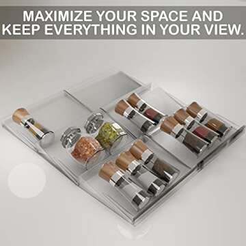 BaHoki Essentials 3 Tier Spice Rack for Kitchen Organization