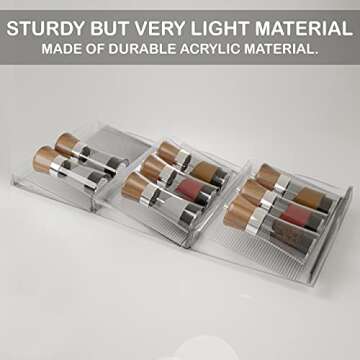 BaHoki Essentials 3 Tier Spice Rack for Kitchen Organization