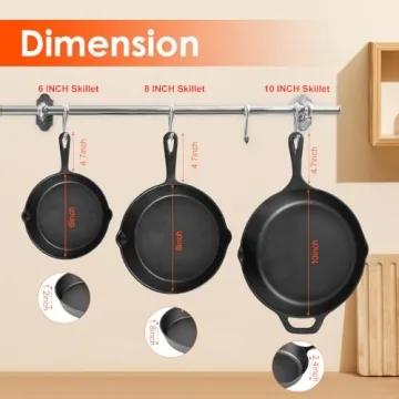 Versatile 3-Piece Pre-Seasoned Cast Iron Skillet Set