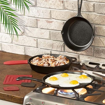 Versatile 3-Piece Pre-Seasoned Cast Iron Skillet Set
