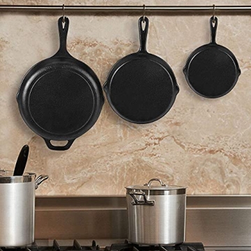 Versatile 3-Piece Pre-Seasoned Cast Iron Skillet Set