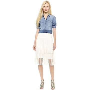 BCBGMAXAZRIA Women's Rashell Fringe Pencil Skirt for Chic Look