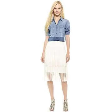 BCBGMAXAZRIA Women's Rashell Fringe Pencil Skirt for Chic Look