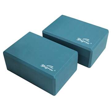 yogree (2-PC Yoga Blocks, 9"x6"x4" - High Density EVA Foam Brick Provides Stability Balance & Support, Improve Strength and Deepen Poses - Great for Yoga, Pilates, Workout, Fitness & Gym (Turquoise)