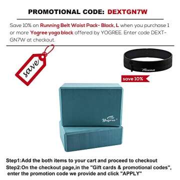 yogree (2-PC Yoga Blocks, 9"x6"x4" - High Density EVA Foam Brick Provides Stability Balance & Support, Improve Strength and Deepen Poses - Great for Yoga, Pilates, Workout, Fitness & Gym (Turquoise)