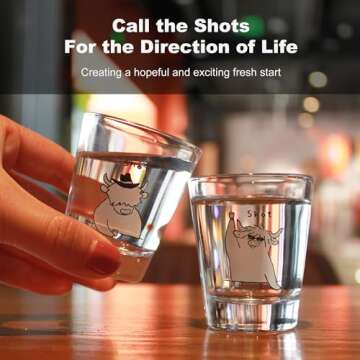 WOOWA New Beginnings Gifts. New Job, Farewell, Goodbye Gifts for Coworkers. Promotion, Congratulations, Good Luck Gifts. Going Away, Moving Gifts for Friends. Highland Cow Cute Shot Glasses Set.