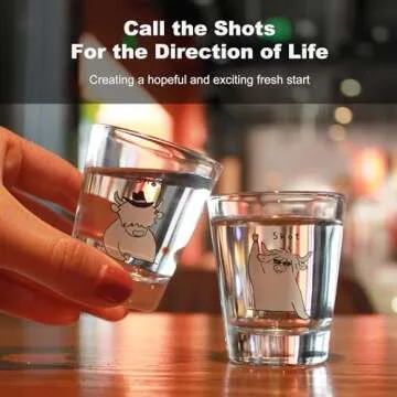 WOOWA New Beginnings Gifts. New Job, Farewell, Goodbye Gifts for Coworkers. Promotion, Congratulations, Good Luck Gifts. Going Away, Moving Gifts for Friends. Highland Cow Cute Shot Glasses Set.