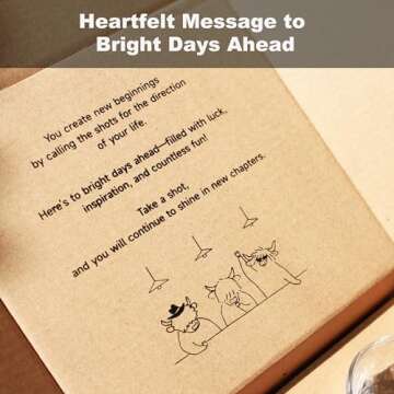 WOOWA New Beginnings Gifts. New Job, Farewell, Goodbye Gifts for Coworkers. Promotion, Congratulations, Good Luck Gifts. Going Away, Moving Gifts for Friends. Highland Cow Cute Shot Glasses Set.