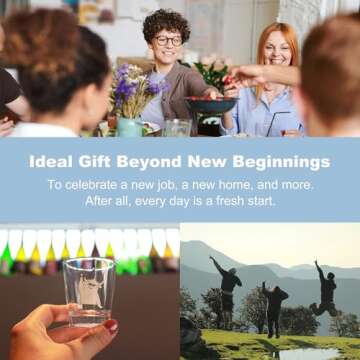 WOOWA New Beginnings Gifts. New Job, Farewell, Goodbye Gifts for Coworkers. Promotion, Congratulations, Good Luck Gifts. Going Away, Moving Gifts for Friends. Highland Cow Cute Shot Glasses Set.